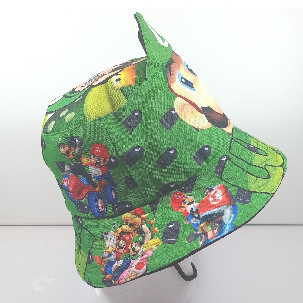 Nintendo Super Mario Luigi Bucket Hat OS Green Mario Kart Bullet Bill Cosplay - Picture 4 of 5